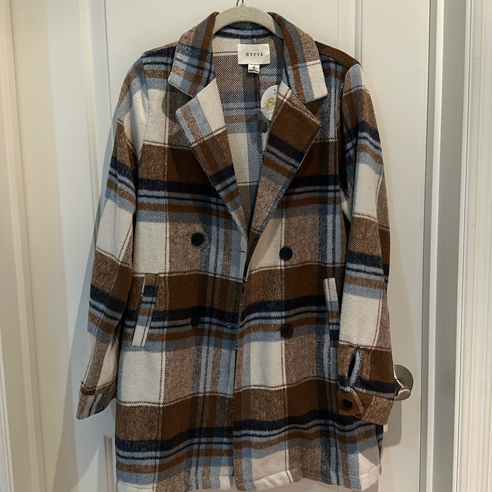 BRAND NEW Double Breasted Plaid Coat